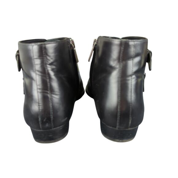 MICHAEL Kors Prudence Ankle Boots Booties Monk Strap Black Leather Women 9.5‎ - Picture 5 of 8